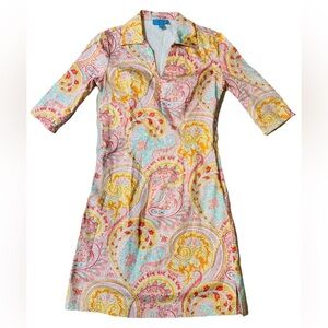 J. McLaughlin Multicolor Paisley Long Sleeve Dress 2 Preppy Casual Cottagecore
